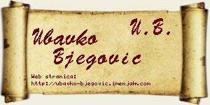 Ubavko Bjegović vizit kartica